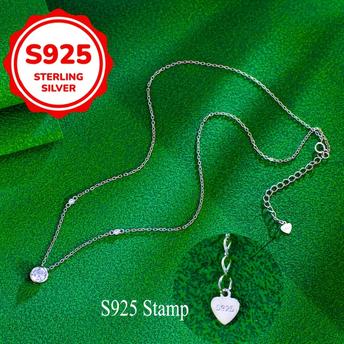 Women's Adjustable Circular Cut Synthetic Zirconia Collarbone Chain Necklace